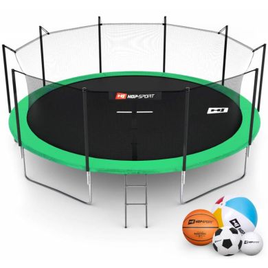 Батут Hop-Sport 16ft (488cm) green з внутрішньою сіткою фото товару