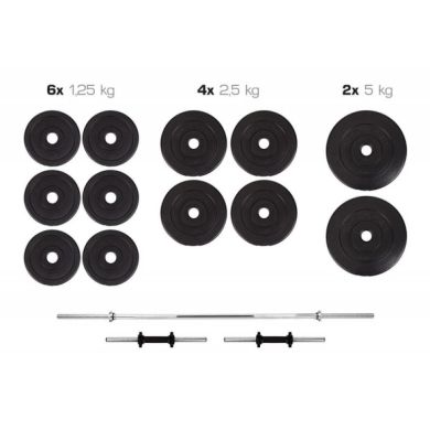Набір штанга + гантелі Elitum 36 кг купити Набір штанга + гантелі Elitum 36 кг фото товару