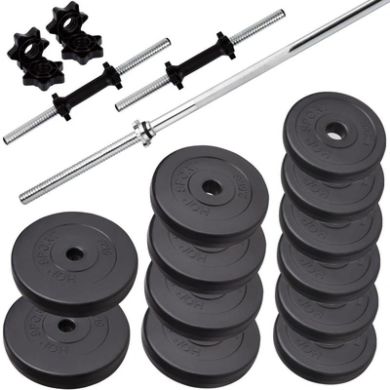 Набір штанга + гантелі Elitum 36 кг купити Набір штанга + гантелі Elitum 36 кг фото товару