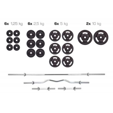 Набір штанга + гантелі Strong 96 кг купити Набір штанга + гантелі Strong 96 кг фото товару