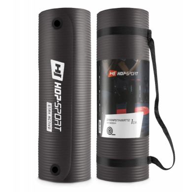 Мат для фітнесу з отворами Hop-Sport HS-N015GM 1,5 см black фото товару