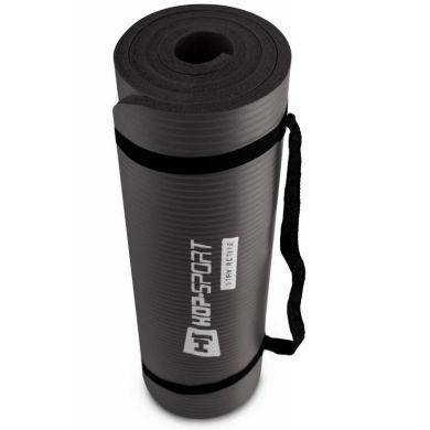 Мат для фітнесу з отворами Hop-Sport HS-N015GM 1,5 см black фото товару