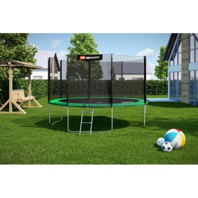 Батут Hop-Sport 12ft (366cm) green із зовнішньою сіткою фото товару