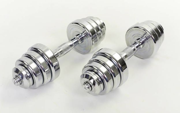Гантели хромированные Zelart TA-8007-20CH 2х20 кг фото товара