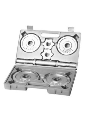 Гантель хромований 10 кг HouseFit DB 308 у валізі фото товару