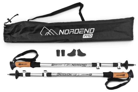 Трекинговые палки Hop-Sport Nordend Pro серебристые купить недорого