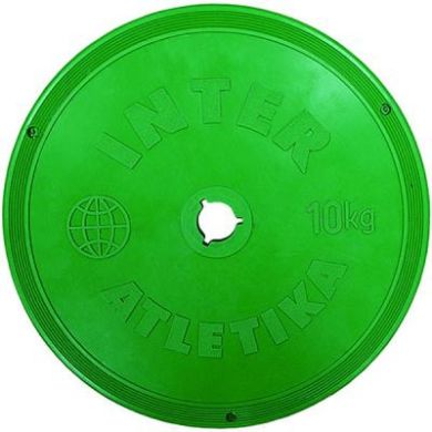 Диск InterAtletika 10 кг пластиковий кольоровий фото товару